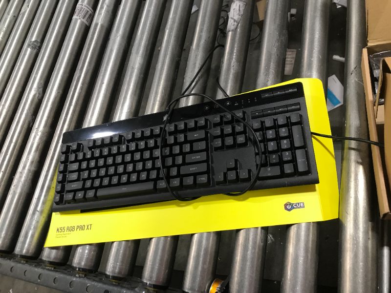 Photo 2 of Corsair K55 RGB PRO XT - Dynamic Per-Key RGB Backlighting - Six Macro Keys with Elgato Stream Deck Software Integration - IP42 Dust and Spill-Resistant - Detachable Palm Rest - Media and Volume Keys