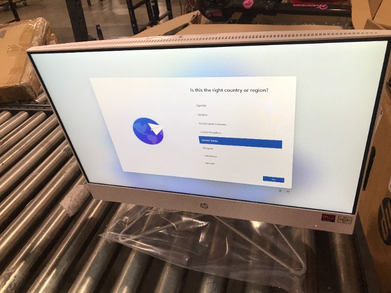 Photo 3 of HP All-in-One 22" Desktop Computer, AMD Athlon Gold 3150U Processor, Radeon Graphics, 4 GB RAM, 256 GB SSD, Windows 11 Home ( 22-df0222, snow white)