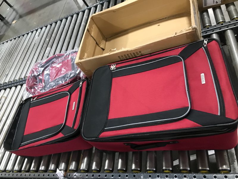 Photo 1 of American Tourister Fieldbrook XLT Softside Upright Luggage, Red/Black, 4-Piece Set (BB/DF/21/25) 4-Piece Set (BB/DF/21/25) Red/Black