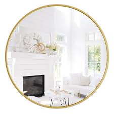 Photo 1 of ABSWHLM Circle Mirror 30 Inch  Round Bathroom Wall Mirror with Aluminum Alloy Frame Hanging Mirror for Living Room, Bedroom, Bathroom, Entryway, Vanity
