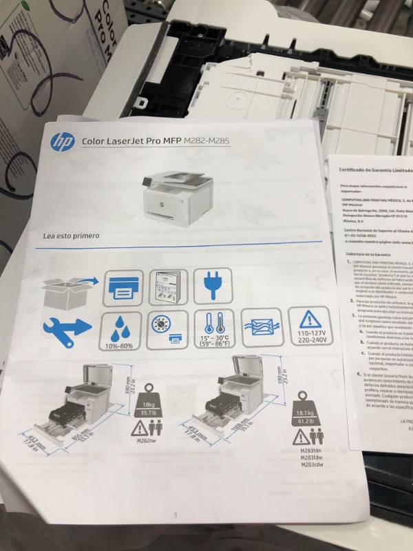 Photo 2 of HP Laserjet Pro MFP M283fdw Wireless All-in-One Color Laser Printer, Mobile Print&Scan&Copy&Fax, Duplex Print, 22ppm, 2.7" Touchscreen, Wi-Fi, Compatible with Alexa(7KW75A), Lanbertent Printer Cable
