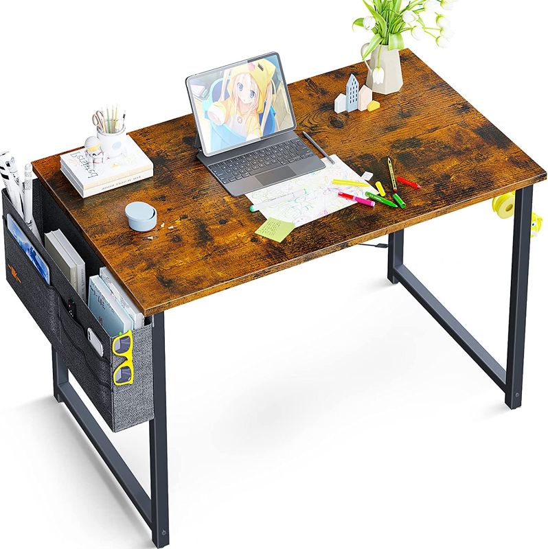 Photo 1 of ODK 32 inch Small Computer Desk Study Table for Small Spaces Home Office Student Laptop PC Writing Desks with Storage Bag Headphone Hook, Vintage
