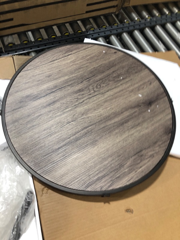 Photo 1 of 24in round wooden top coffee table 