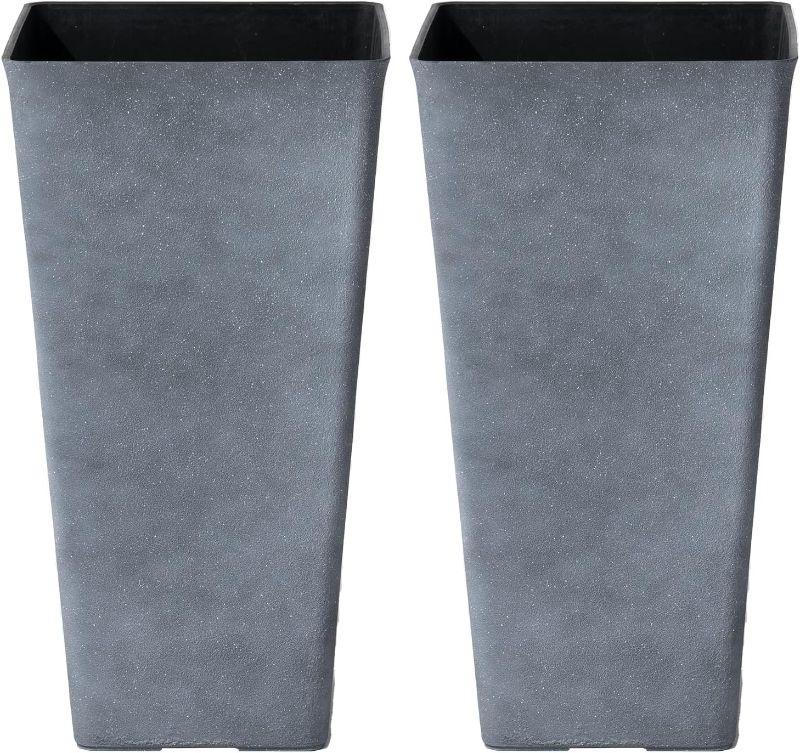 Photo 1 of 12in x 12in x 20in Planters, 2 pack, grey