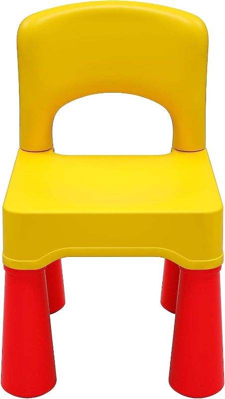 Photo 1 of burgkidz Plastic Toddler Chair, Durable and Lightweight, 9.3" Height Seat, Indoor or Outdoor Use for Boys Girls for 18+ Months (Yellow)
