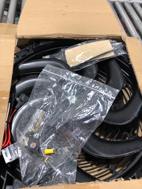 Photo 1 of BLACKHORSE-RACING 14" Universal Electric Radiator Cooling Fans + Thermostat Relay & Mount Kit 14 Inch