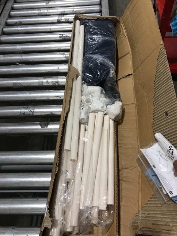 Photo 1 of SEESNOW Pool Storage Bin, Pool and Ball Storage Organizer with Nylon Mesh Basket, for Pool Floats, Balls, Toys, Air Dry Quickly and Easily Roll The Storage Bins To Your Home Garage, Extra-Large, Blue