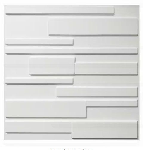 Photo 1 of 19.7 in. x 19.7 in. x 1 in. PVC Brick 3D Wall Panels in Matt White (12-Pack)
