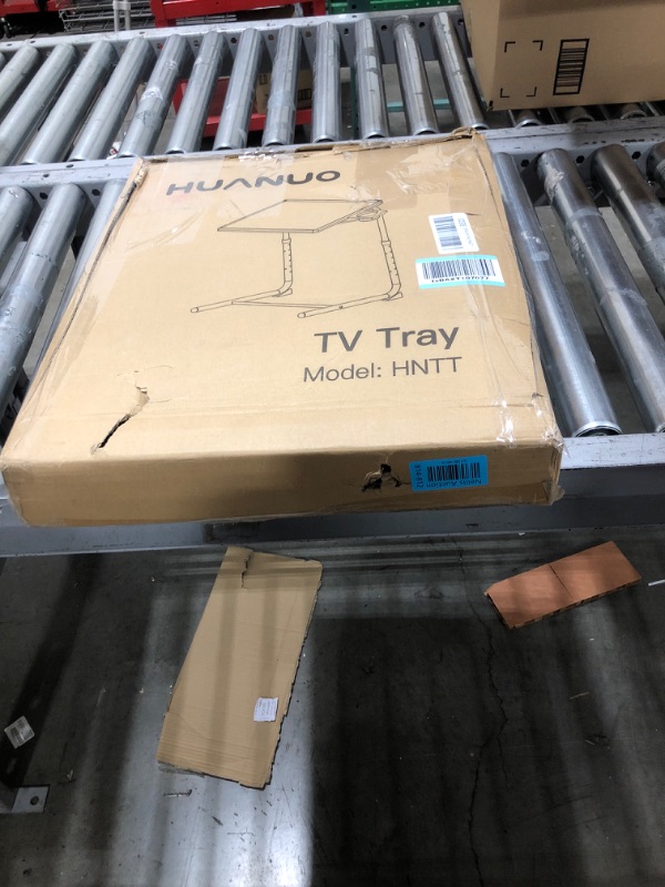 Photo 1 of Adjustable TV Tray Table - TV Dinner Tray on Bed & Sofa, Comfortable Folding Table with 6 Height & 3 Tilt Angle Adjustments (Black)
