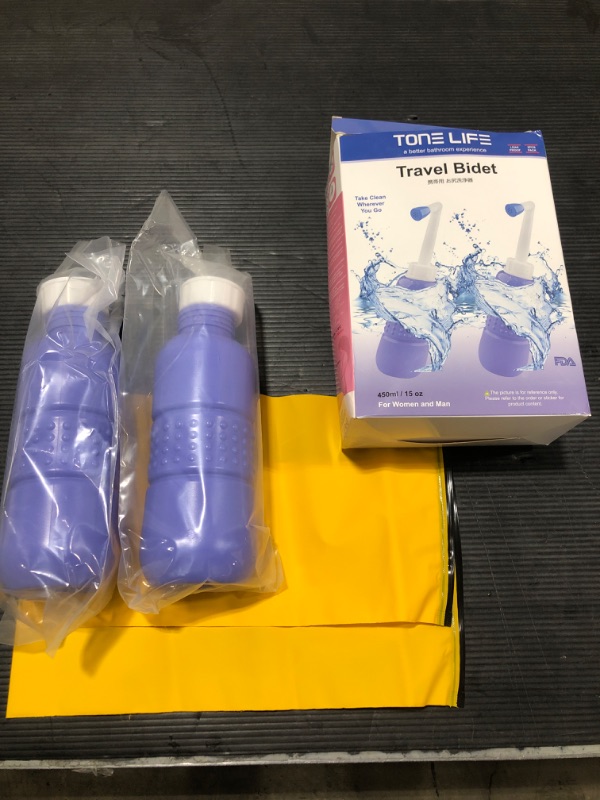 Photo 2 of 2PCS-Pack Portable Bidet for Toilet - 450ml Travel Bidet - 15oz Handheld Personal Bidet Empty Bottle - Childbirth Cleaner -for Outdoor,Camping,Travling,Driver,Personal Hygiene -with Storage Bag 450ml Blue X 2pcs ?hot Sales!?