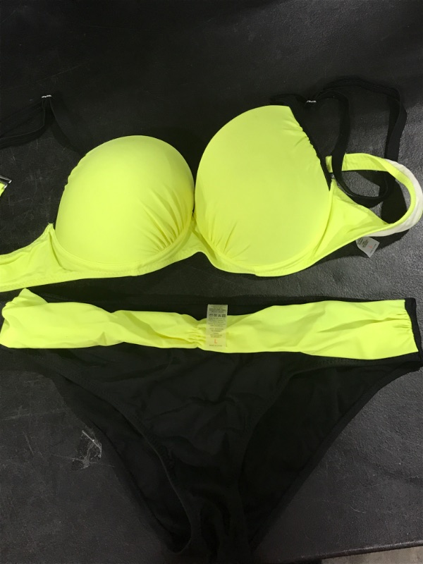 Photo 2 of Astylish Large Women Push Up Two Piece Bikini Swimsuits Padded Swimwear Bathing Suit Large Yellow