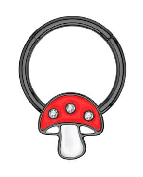 Photo 1 of 16G 8/10mm Cute Mushroom Septum Ring