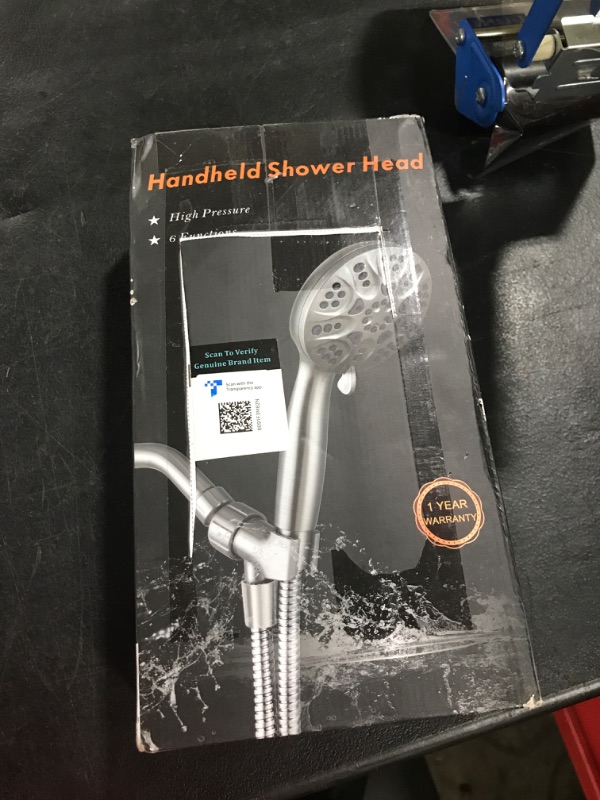 Photo 1 of High Pressure Handheld Shower Head, 6 Spray Settings Shower Head with Handheld, 4.3 Inch High Flow Hand Held Rain Showerhead with Stainless Steel Hose, Adjustable Bracket, Hopopro (Brushed Nickel)