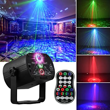 Photo 1 of DJ Disco Stage Party Lights, LED Sound Activated Laser Light RGB Flash Strobe Projector with Remote Control for Christmas Halloween Decorations Karaoke Pub KTV Bar Dance Gift Birthday Wedding
