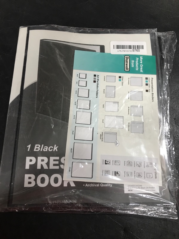 Photo 2 of Dunwell Binder with Plastic Sleeves 24-Pocket - Presentation Book 8.5x11 (Black), Portfolio Folder with 8.5 x 11 Sheet Protectors, Displays 48 Pages Letter Size Documents, Kids Artwork, Acid Free Black 1 Pack