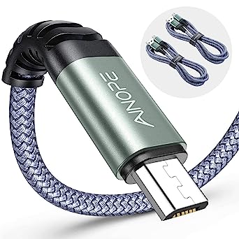 Photo 1 of Ainope micro usb nylon braided cable- gray 2 pack 6.6 ft