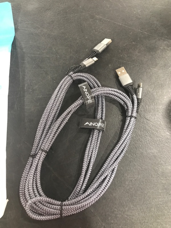 Photo 2 of Ainope micro usb nylon braided cable- gray 2 pack 6.6 ft