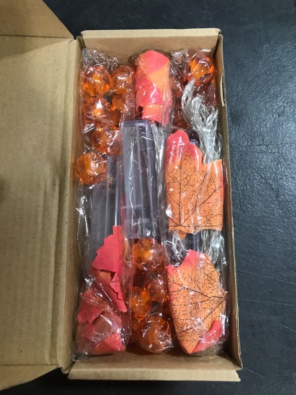 Photo 1 of 3 Pack Thanksgiving Garland with Pumpkin Lights & Enlarged Maple Thanksgiving Pumpkins Lights Fall String Lights, 30Ft 60LED Waterproof Battery Operated Fall Decorations Home Indoor Outdoor
