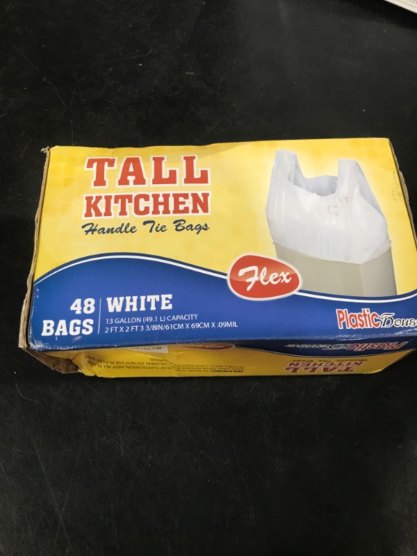 Photo 1 of 48CT WHITE TALL KITCHEN BAGS WITH HANDLES 