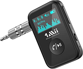 Photo 1 of 1Mii Aux to Bluetooth 5.0 Adapter 3.5mm Bluetooth Receiver for Car with OLED Display, 3.5mm Jack Kit with Volume Control Supports aptX-HD & Hands-Free Calls, 15H Battery Life
