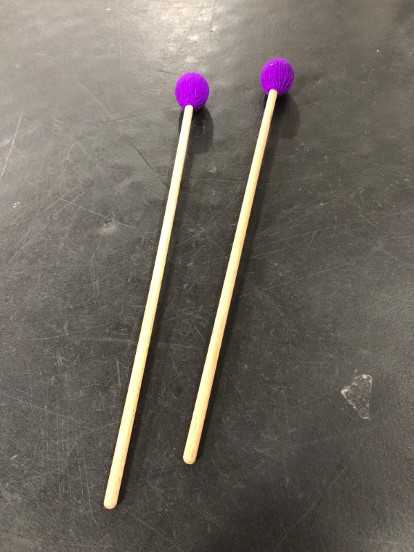 Photo 2 of 01 Percussion Mallets, Beech Non-Slip Keyboard Marimba Mallets with Wood Handle for School for Stage for Home for Intermediate Player(Purple)
