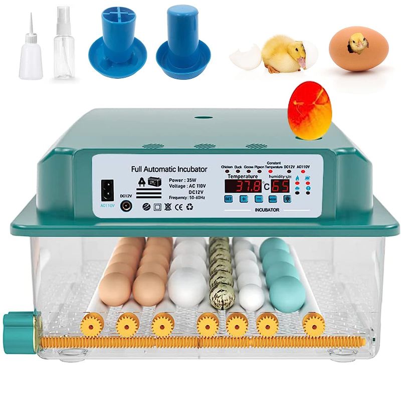 Photo 1 of 36 Eggs Incubators, Automatic Turn Eggs, Double Power Garantee, Multipurpose Chick Incubator with Egg Candler, Adjustable Egg Tray Spacing for Hatching Eggs, Duck Eggs, Quail Eggs, Bird Eggs 