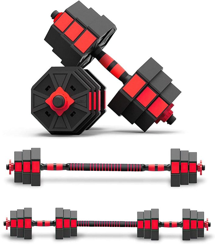Photo 1 of  Adjustable Weights Dumbbells Set, Non-Rolling Adjustable Dumbbell Set, Octagonal, Home Gym Fitness Free Weight Set,  Workout With Connecting Rod For Men Women (STOCK PHOTO FOR REFERENCE ONLY) 