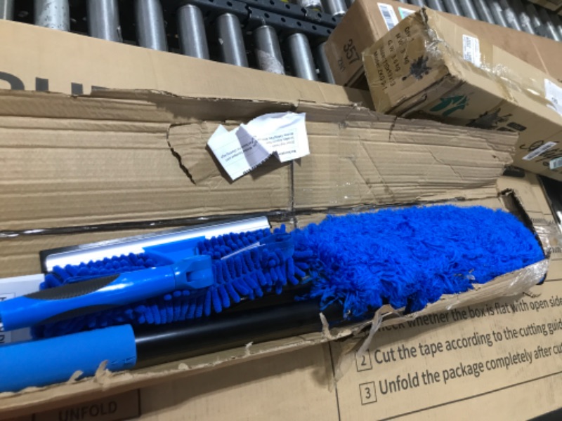 Photo 2 of 20 Foot High Reach Duster Kit with 5-12 Ft Extension Pole, Window Squeegee with Scrubber, Cobweb Duster Spider Web Brush, High Ceiling Fan Duster for Cleaning High Window, Ceiling Fan, Interior Roof