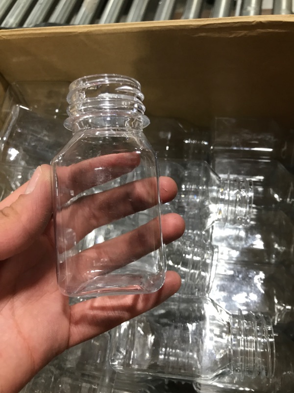 Photo 4 of 120 Pcs 4 oz Mini Plastic Juice Bottles with Leak Proof Caps Reusable Drink Beverage Containers with Lids Empty Clear Fridge Bottles Bulk for Juice Milk Smoothie Drinking Beverage for Home or Take out
