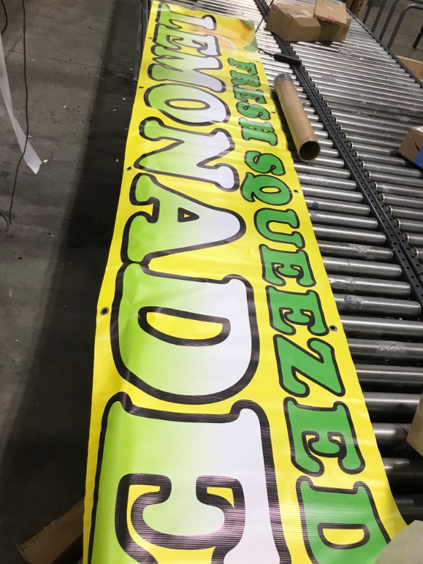 Photo 2 of 4 Less Co 2x10 Ft Fresh Squeezed Lemonade Vinyl Banner Sign yb