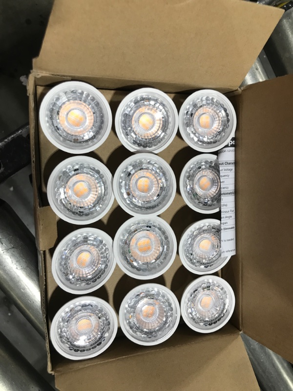 Photo 2 of 12 Pack MR16 LED Bulbs 50W Halogen Equivalent, 2700K Warm White, 5W GU5.3 MR16 12V Spotlight Bulb, Non-Dimmable,45 Degree Beam Angle for Landscape, Recessed, Track Lighting Warm White 12 Count (Pack of 1)