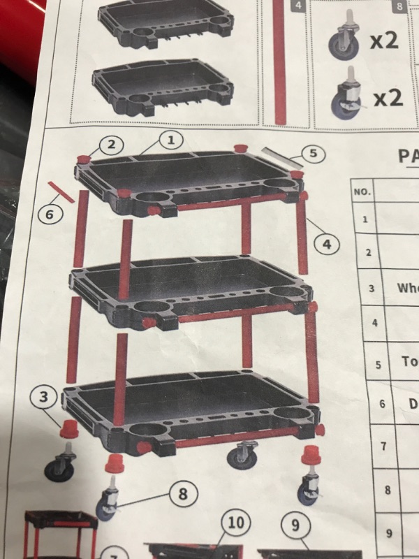 Photo 1 of 3 TIER ROLLING CART MULTIFUNCTIONAL 