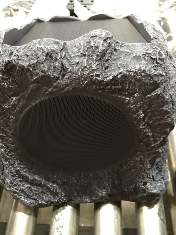 Photo 4 of Innovative Technology Outdoor Rock Speaker Pair - Wireless Bluetooth Speakers for Garden, Patio, Waterproof, Built for all Seasons & Solar Powered with Rechargeable Battery, Music Streaming - Charcoal