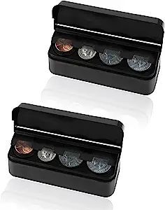 Photo 1 of 2PCS Coin Holder for Car, Car Coin Organizer, Portable Coin Storage Dispenser, Universal Mini Change Storage Box, Compatible with Different Sizes of Coins 