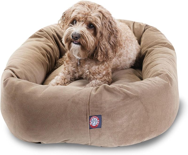 Photo 1 of 32" Stone Suede Bagel Dog Bed By Majestic Pet Products
