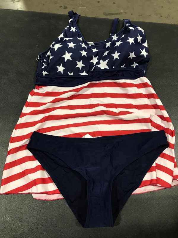 Photo 1 of American Flag Two Piece Bathing Suit Size Large