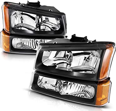 Photo 1 of AUTOSAVER88 Headlight Assembly Compatible with 2003-2006 Chevy Silverado Avalanche 1500/2500/3500 Headlights Replacement(Not Fits Body Cladding Models)
