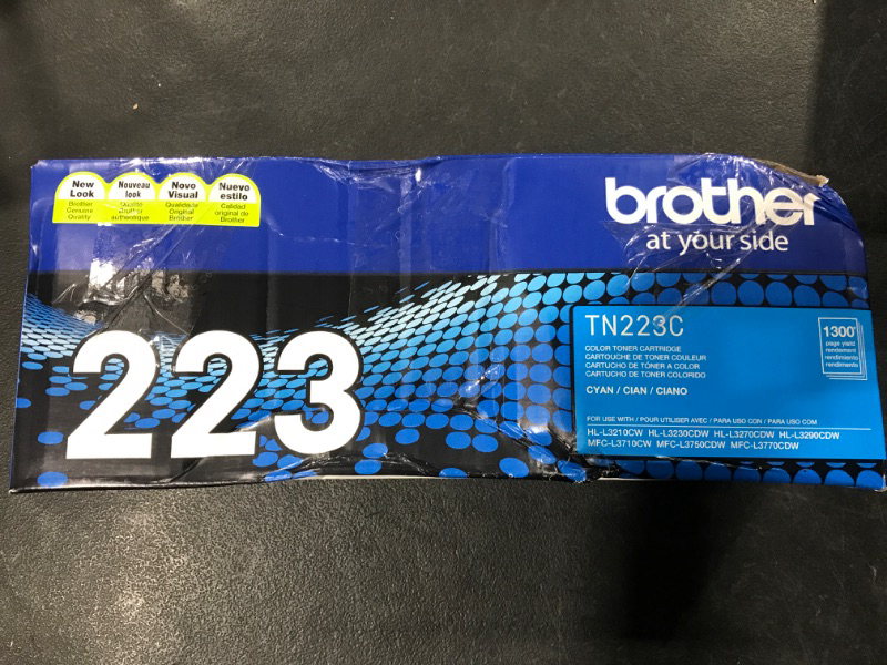 Photo 3 of Brother Genuine TN223C, Standard Yield Toner Cartridge, Replacement Cyan Toner, Page Yield Up to 1,300 Pages, TN223, Amazon Dash Replenishment Cartridge