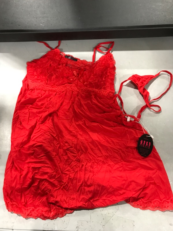 Photo 1 of Avidlove Nightgown for Women Lace Christmas Red Nighty Sexy Chemise Nightwear Soft Night Slip(Christmas Red,XL)