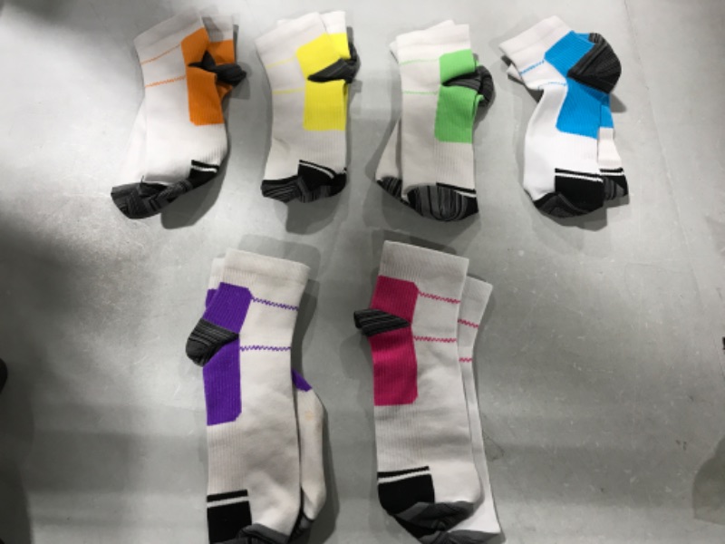 Photo 2 of 6 Pairs Unisex Low Cut Compression Socks for Plantar Fascilitis