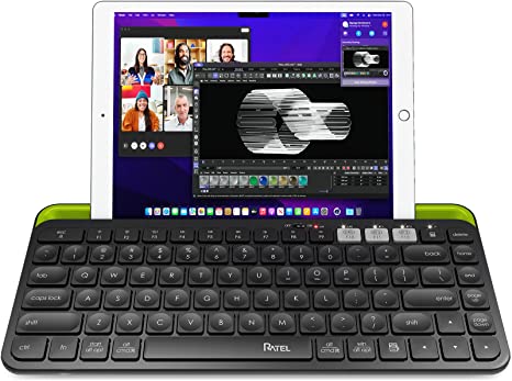 Photo 1 of “Panthe” Bluetooth Keyboard, Mini Multi-Device Wireless Keyboard for iPad Tablet Laptop Phone TV, Connect up to 3 Devices, with Tablet Holder, Compatible with Windows, Mac, Chrome OS, iOS, Android
