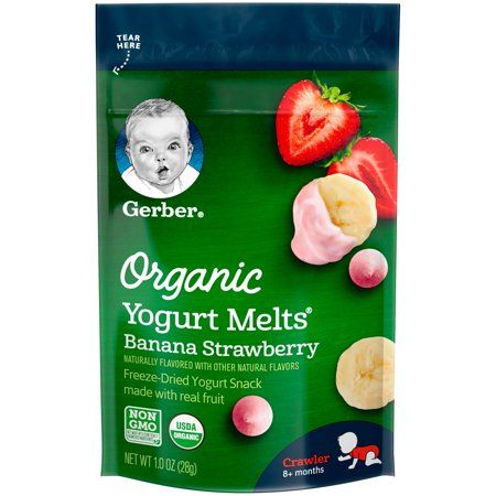 Photo 1 of (Pack of 7) Gerber Yogurt Melts Organic Freeze-Dried Yogurt & Fruit Snacks Banana Strawberry 1 Oz.
