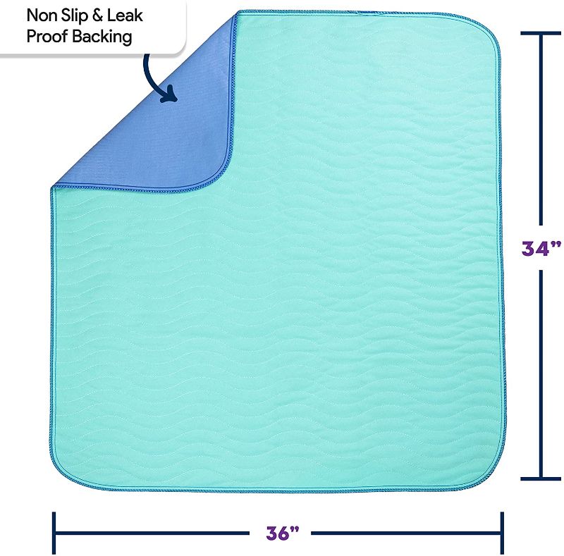 Photo 1 of IMPROVIA® Washable Underpads 34" x 36" (Pack of 12) Heavy Absorbency Reusable Bedwetting Incontinence Pads for Kids, Adults, Elderly, and Pets - Waterproof Protective Pad for Bed, Couch, Sofa, Floor
