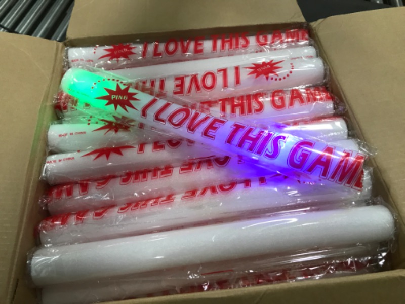 Photo 1 of 100 pack of children's toy foam light up bars Colorful LED Foam Stick Glow Sticks Cheer Tube RGB LED Glow in the Dark Light for Party Festival Bulk