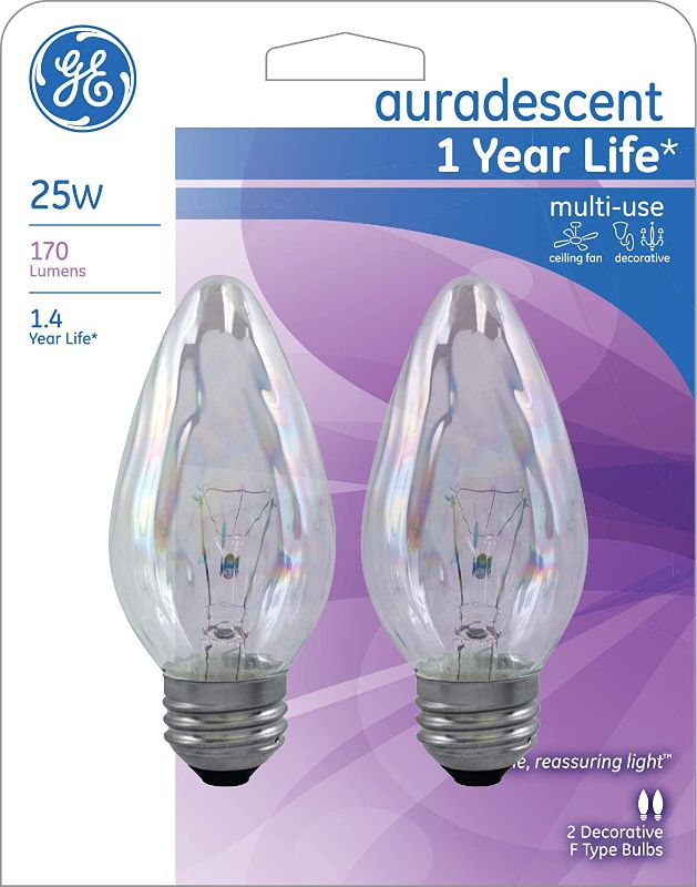 Photo 1 of GE Auradescent Light Bulbs, Clear Finish, 25 Watt, Decorative Light Bulbs, Medium Base 1 pack