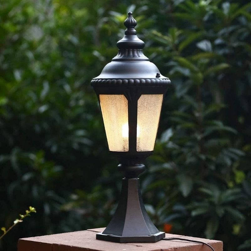 Photo 1 of Outdoor garden lights Traditional Victoria Retro Waterproof Outdoor Post Pole Light Pillar Lantern E27 Aluminum Metal Column Lamp Terrace Balcony Landscape Lighting Exterior Post Fence Table Light Fen
