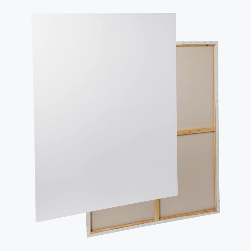 Photo 1 of 2 Pack 36x28 Large Stretched Canvas for Painting, Art Supplies, DIY Projects (White)
