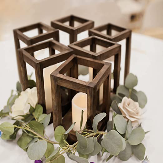 Photo 1 of 12 Pcs Wooden Wedding Lantern Centerpiece, Rustic Wedding Table Decoration, Farmhouse Decor, Wooden Candle Holder, Country Barn Wedding Gift https://a.co/d/87W5pS7