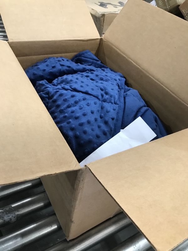 Photo 2 of ALANSMA Reversible Weighted Blanket for All Season, Luxury Velvet, Warm and Cool, Adult Kids 5Lb Weighted Blanket, Enjoy Sleeping Anywhere(Blue,5Lb) Blue 36''x48'' 5lbs