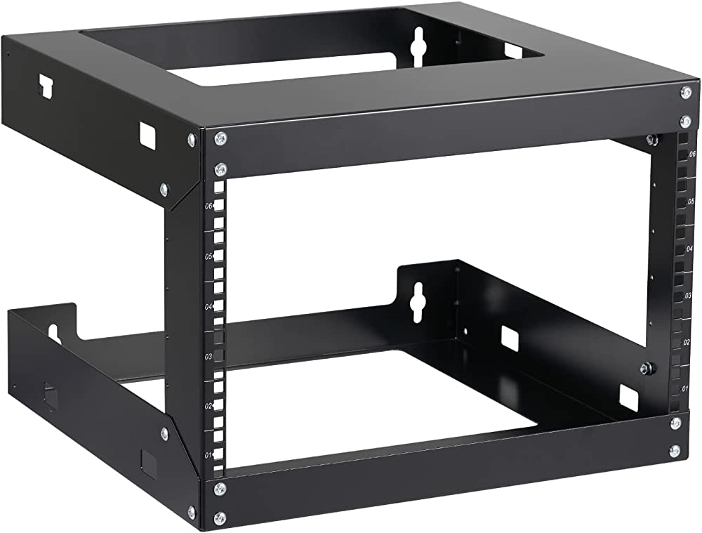 Photo 1 of 6U Wall Mount Rack Open Frame 19" Server Equipment 18 inches Depth Network Cabinet Black by Tedgetal
